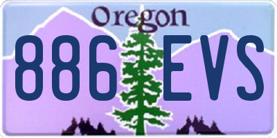 OR license plate 886EVS