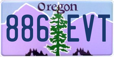 OR license plate 886EVT