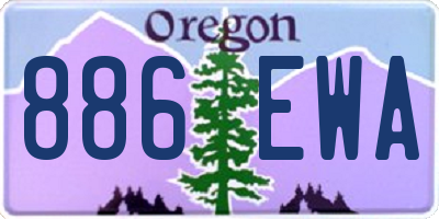 OR license plate 886EWA