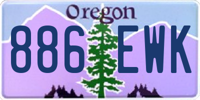 OR license plate 886EWK