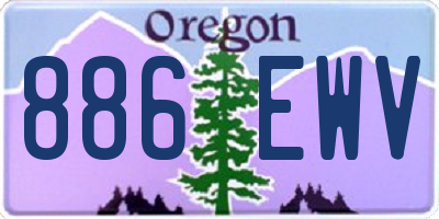 OR license plate 886EWV