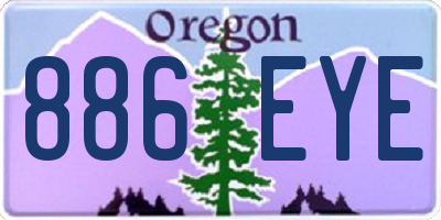 OR license plate 886EYE