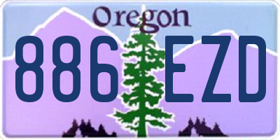 OR license plate 886EZD