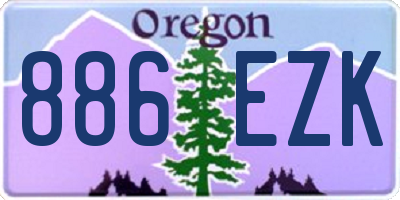 OR license plate 886EZK