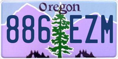 OR license plate 886EZM