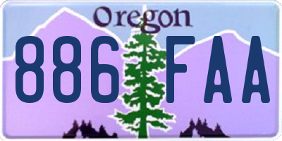 OR license plate 886FAA