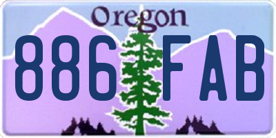 OR license plate 886FAB