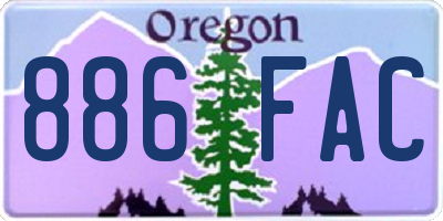 OR license plate 886FAC