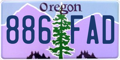 OR license plate 886FAD