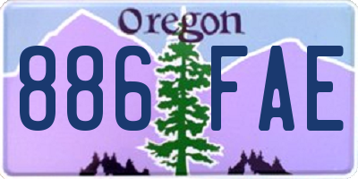 OR license plate 886FAE