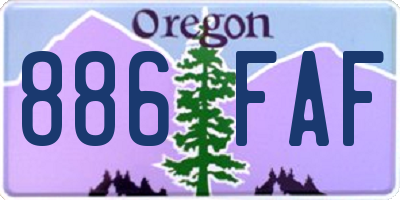OR license plate 886FAF