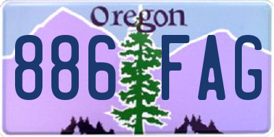 OR license plate 886FAG