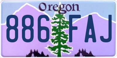 OR license plate 886FAJ