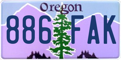 OR license plate 886FAK