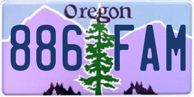 OR license plate 886FAM