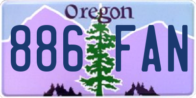 OR license plate 886FAN