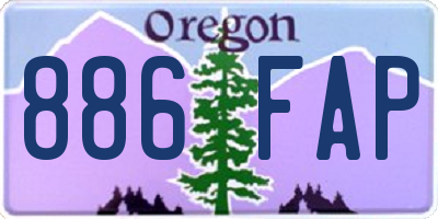 OR license plate 886FAP