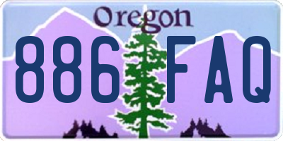 OR license plate 886FAQ