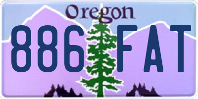 OR license plate 886FAT
