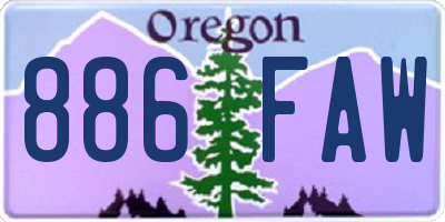 OR license plate 886FAW