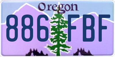 OR license plate 886FBF