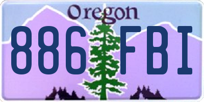 OR license plate 886FBI