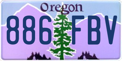 OR license plate 886FBV