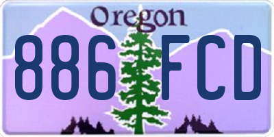 OR license plate 886FCD