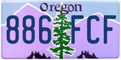 OR license plate 886FCF