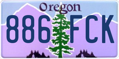 OR license plate 886FCK