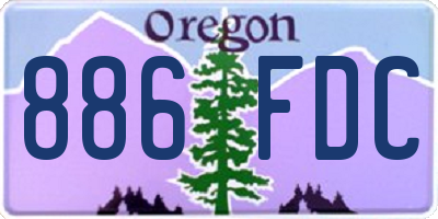 OR license plate 886FDC