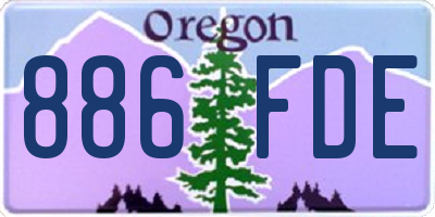 OR license plate 886FDE