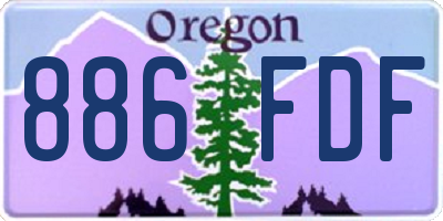 OR license plate 886FDF