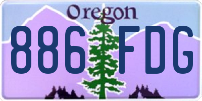OR license plate 886FDG