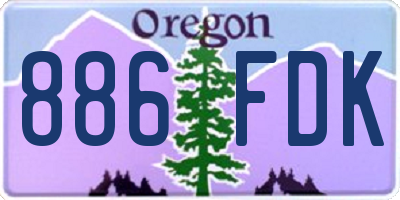 OR license plate 886FDK
