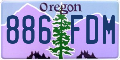 OR license plate 886FDM