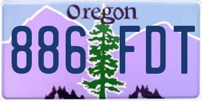 OR license plate 886FDT