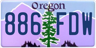 OR license plate 886FDW
