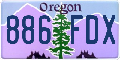OR license plate 886FDX