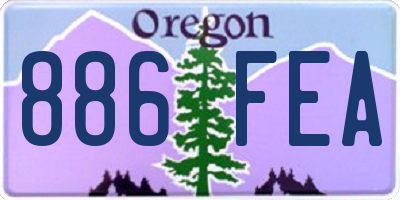 OR license plate 886FEA