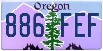 OR license plate 886FEF