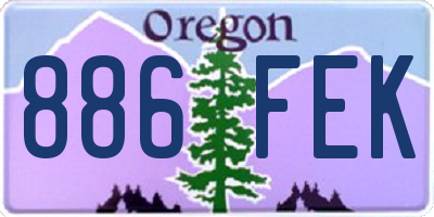OR license plate 886FEK