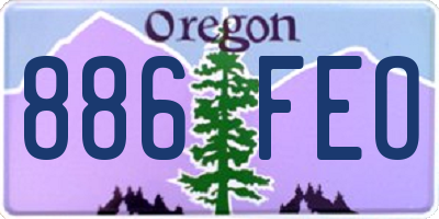 OR license plate 886FEO