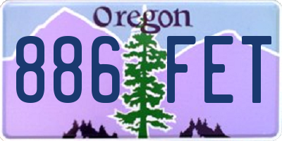 OR license plate 886FET