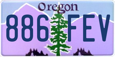 OR license plate 886FEV