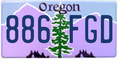 OR license plate 886FGD