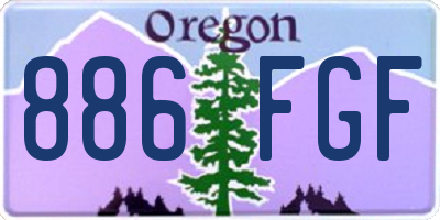 OR license plate 886FGF