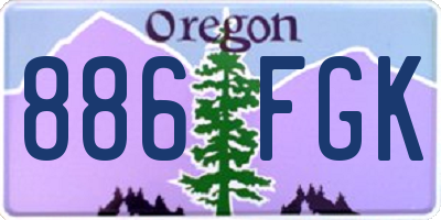 OR license plate 886FGK