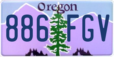 OR license plate 886FGV