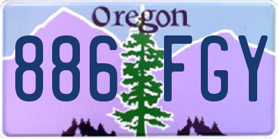 OR license plate 886FGY
